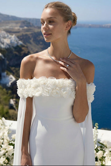 Flower Appliqué Off-the-Shoulder Maxi Dress