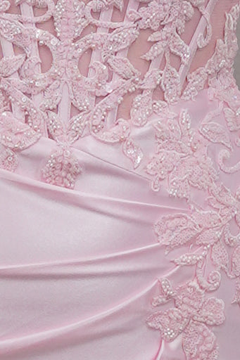 Applique Short Off-the-Shoulder Evening Dress | Nox Anabel ND7013