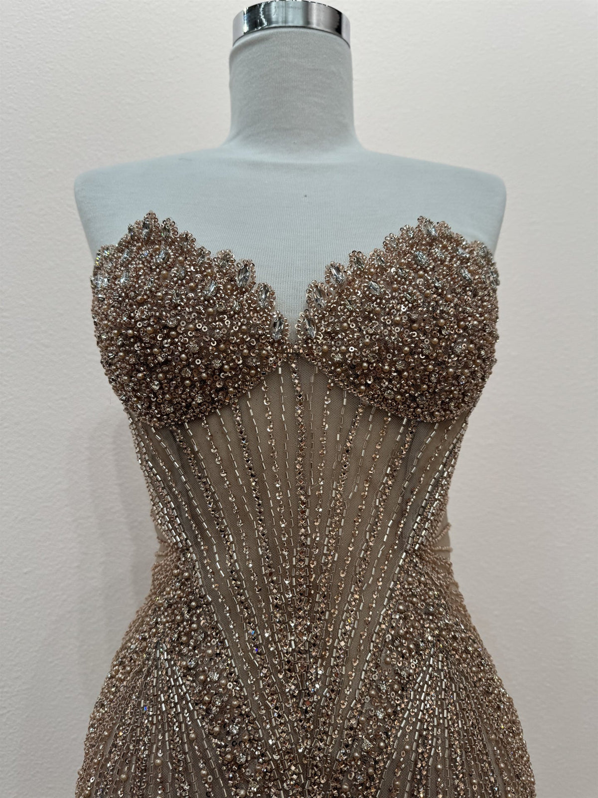 Beaded Short Strapless Evening Dress | Nox Anabel NF7138
