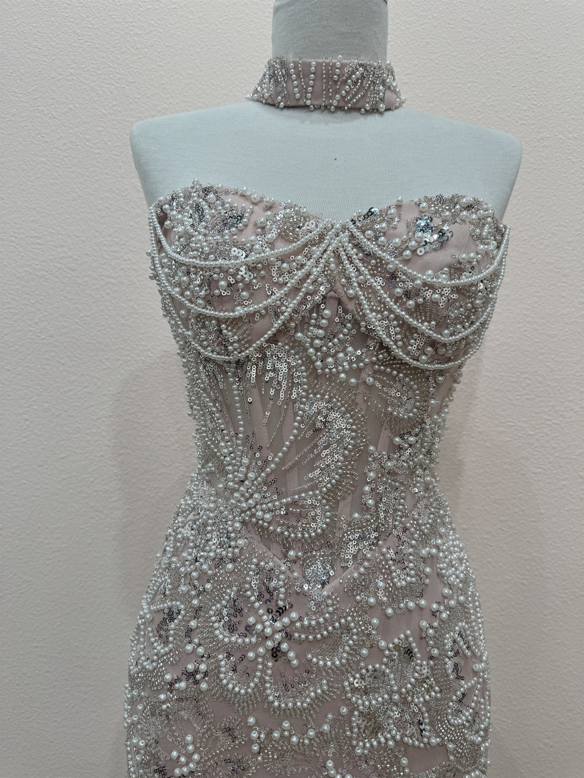 Beaded Short Strapless Slit Dress | Nox Anabel NT7102