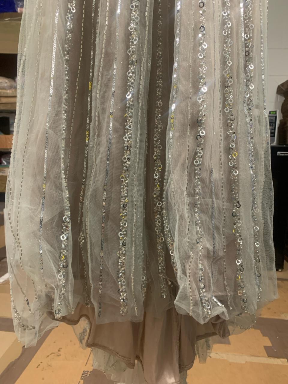 Sequin Fitted Strapless Gown by Ladivine CC398