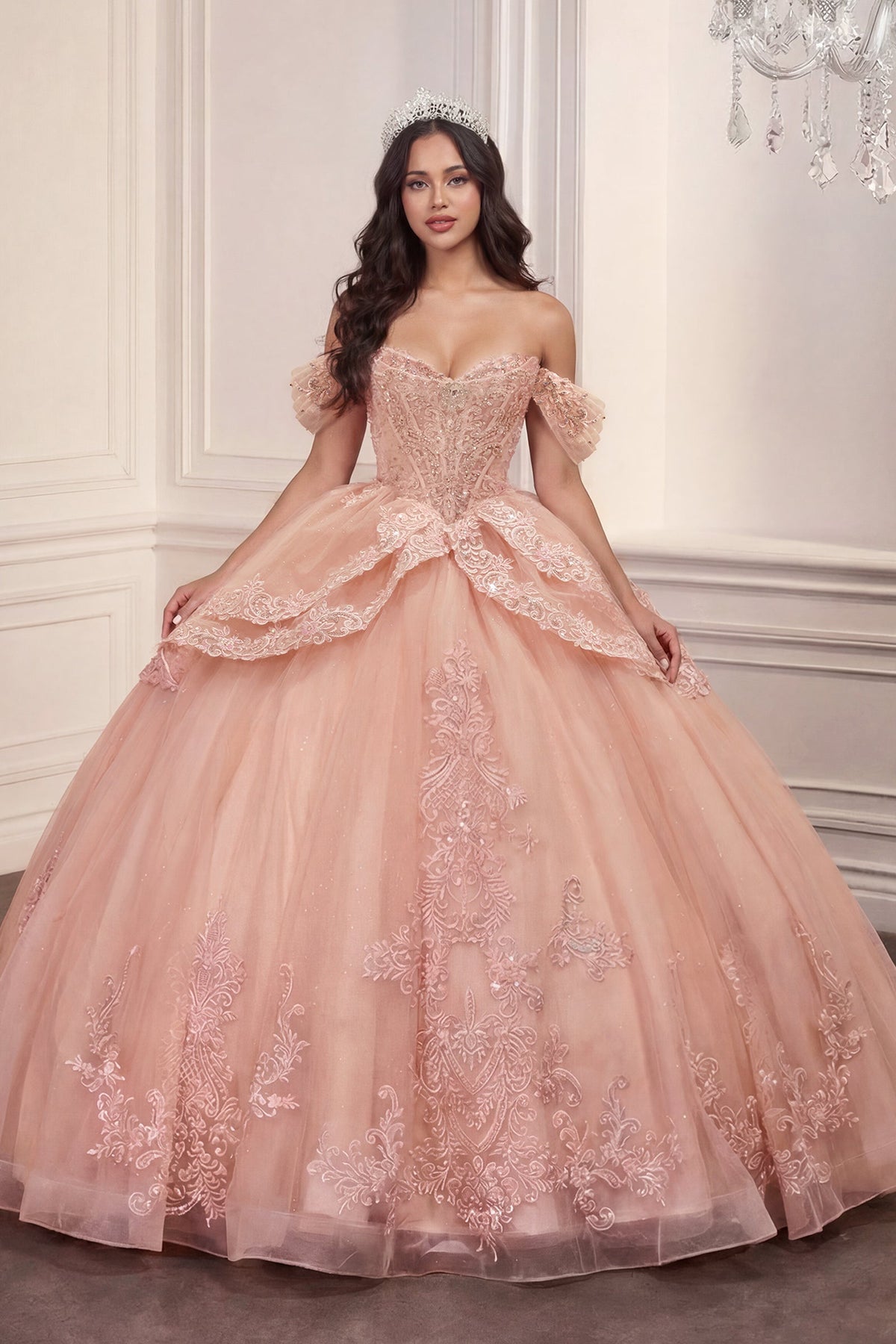 Applique Off-the-Shoulder Ball Formal Gown | Ladivine 15729