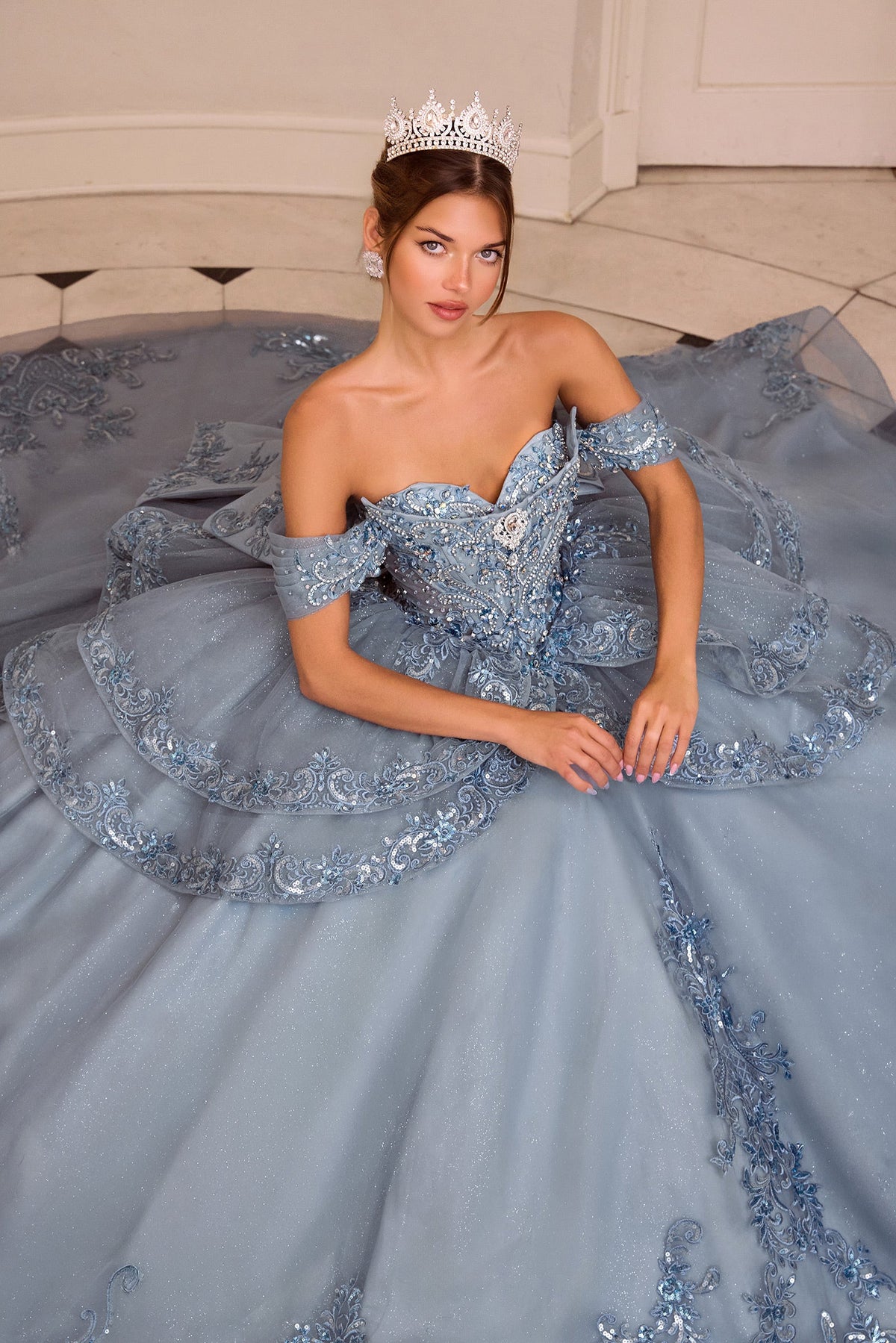 Applique Off-the-Shoulder Ball Formal Gown | Ladivine 15729