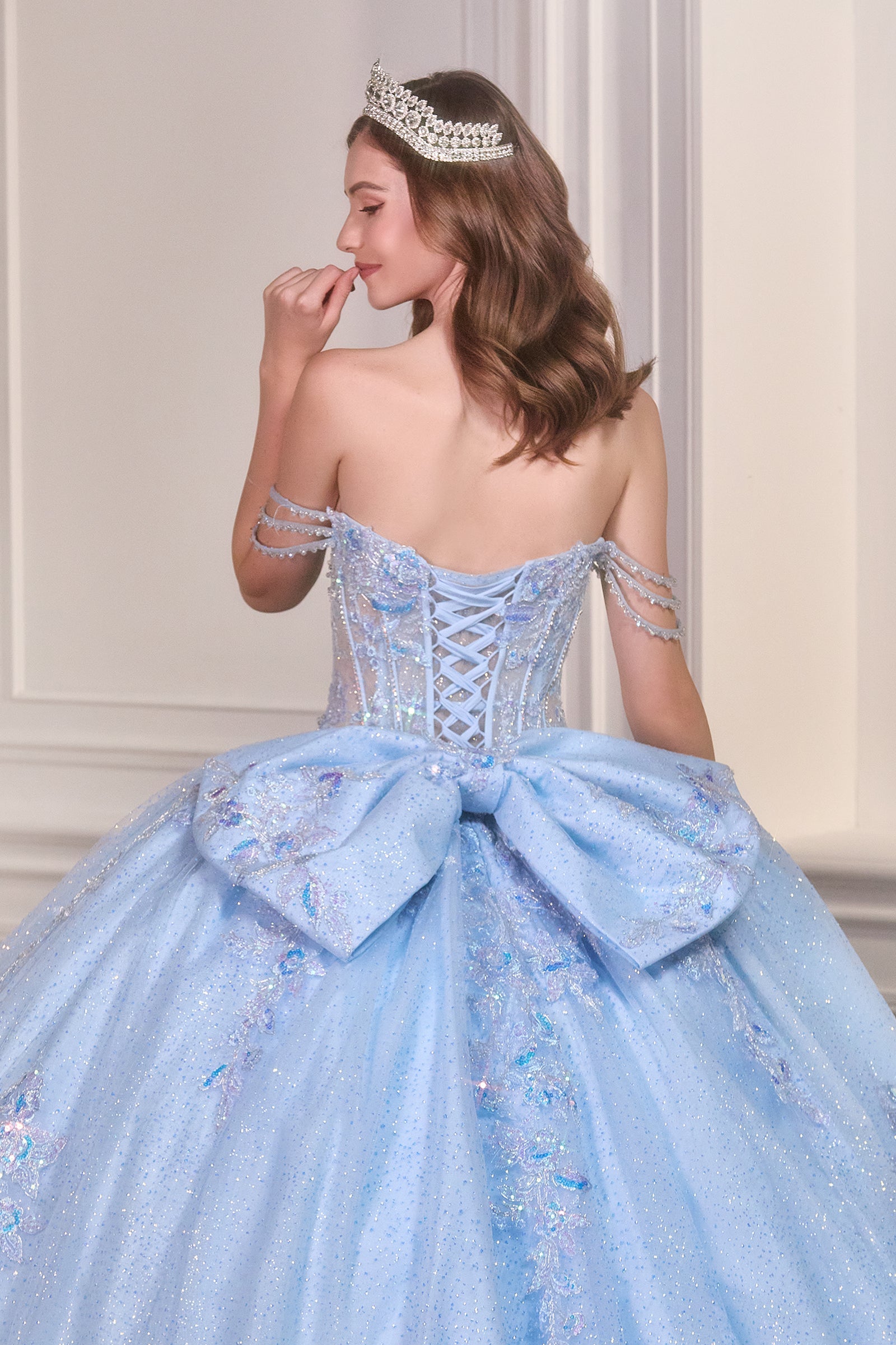 Off Shoulder Corset Ball Gown by Ladivine 15735