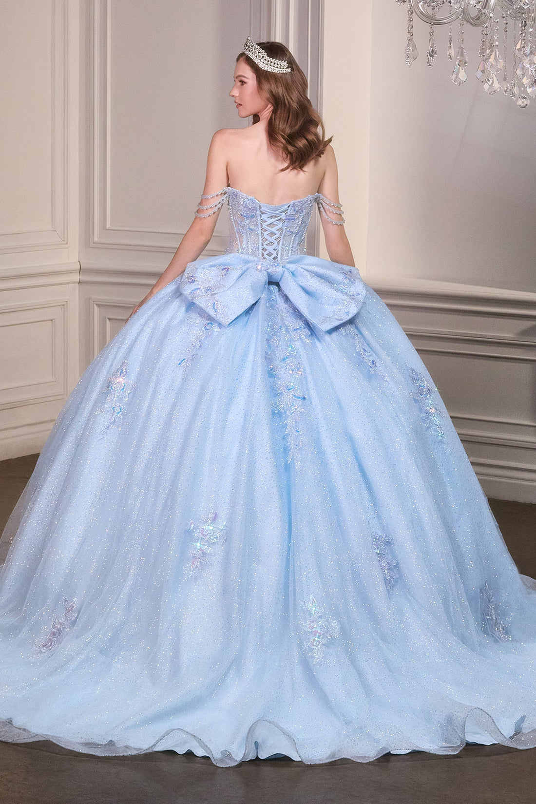 Off Shoulder Corset Ball Gown by Ladivine 15735