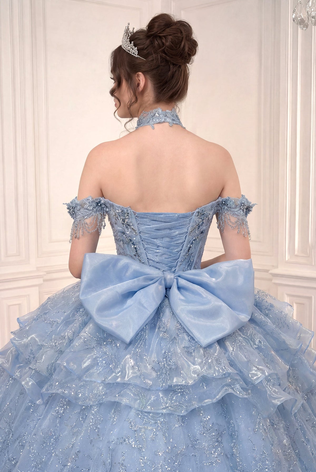 Off-the-Shoulder Ball Gown With Mini Gown | Ladivine 15742