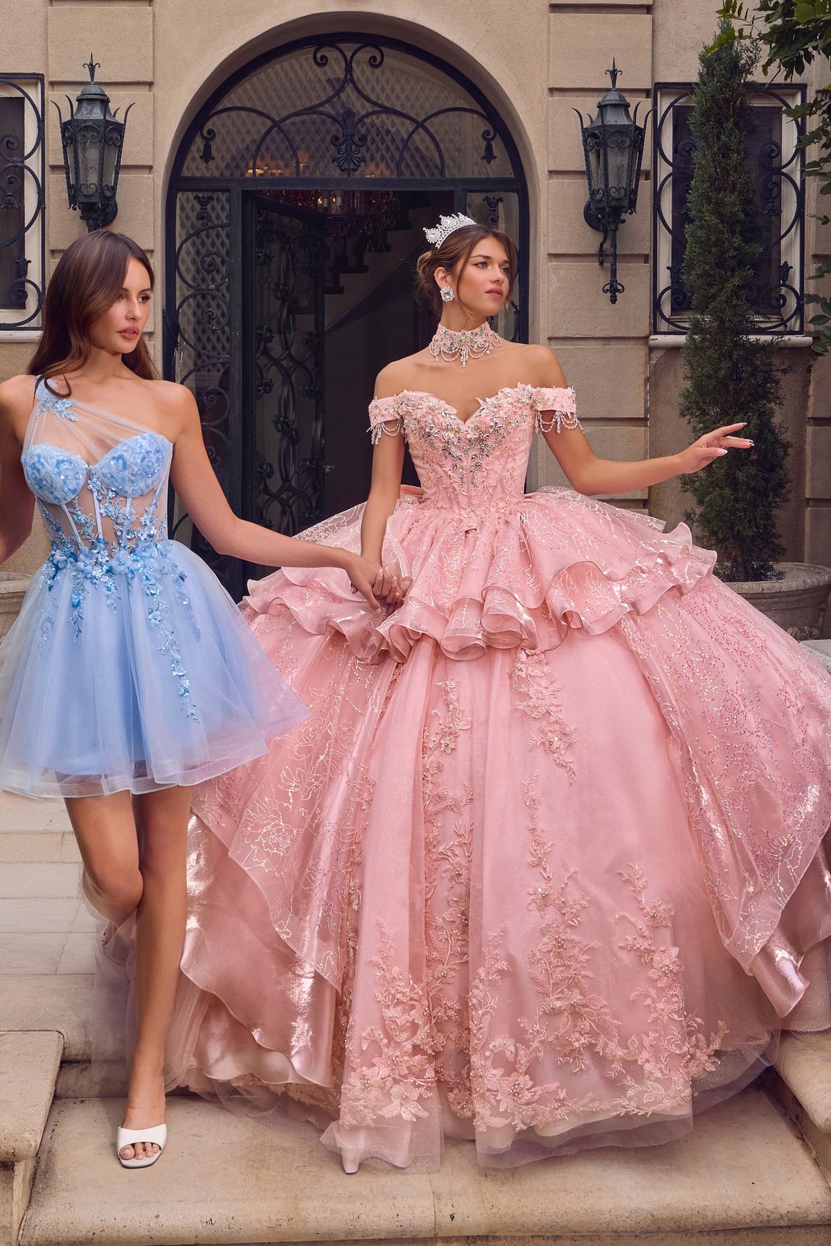 Off-the-Shoulder Ball Gown With Mini Gown | Ladivine 15742
