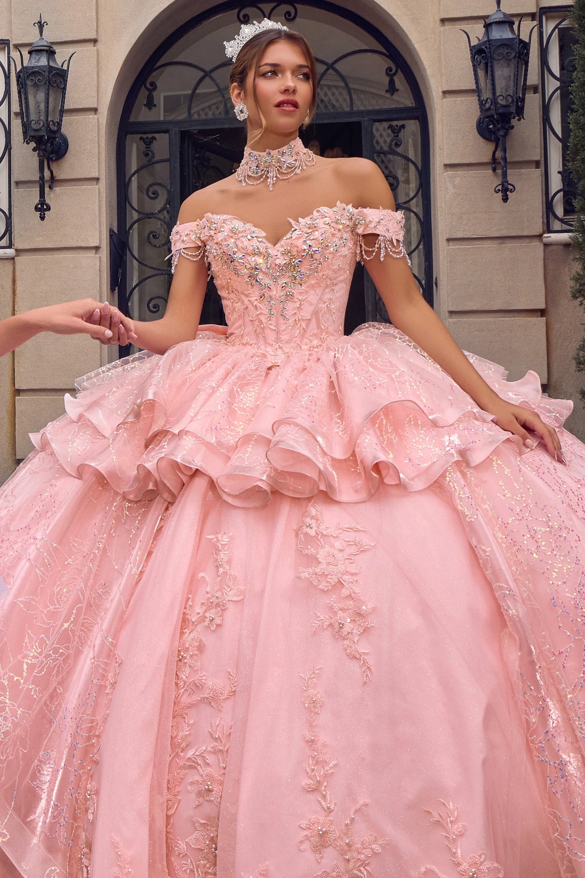 Off-the-Shoulder Ball Gown With Mini Gown | Ladivine 15742