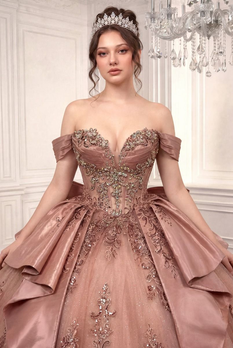 Applique Off-the-Shoulder Ball Formal Gown | Ladivine 15745
