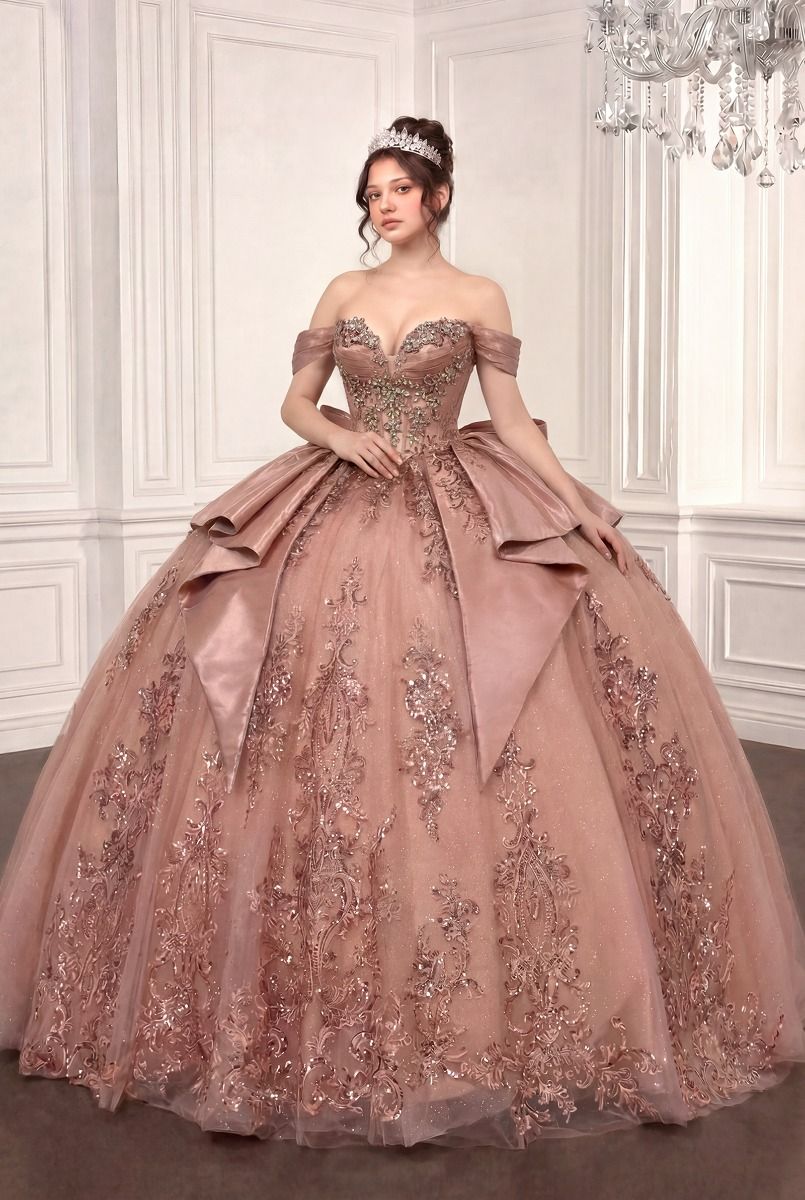 Applique Off-the-Shoulder Ball Formal Gown | Ladivine 15745