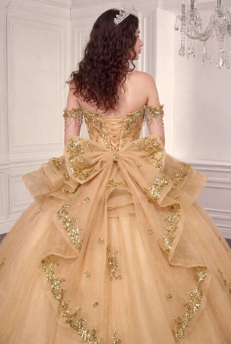 Off-the-Shoulder Ruffled Ball Formal Gown | Ladivine 15746