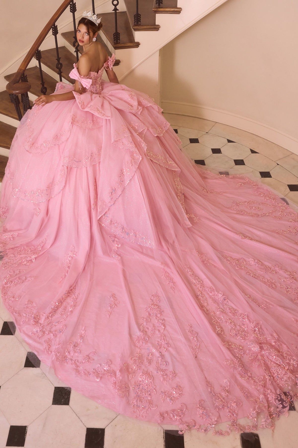 Off-the-Shoulder Layered Ball Formal Gown | Ladivine 15747