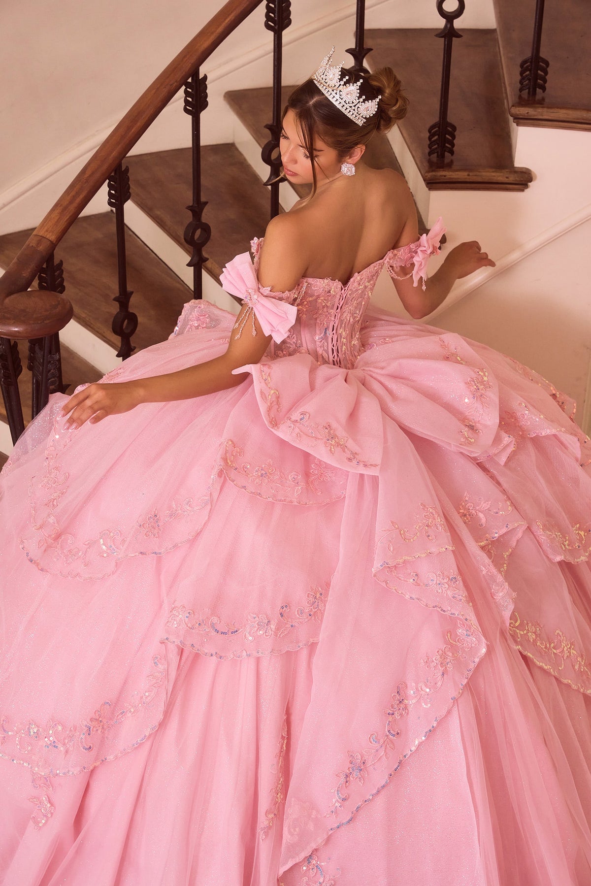 Off-the-Shoulder Layered Ball Formal Gown | Ladivine 15747