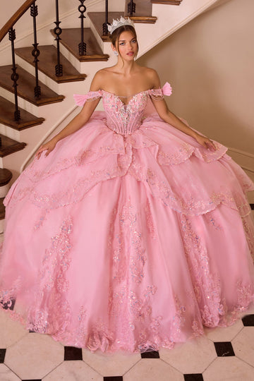 Off-the-Shoulder Layered Ball Formal Gown | Ladivine 15747