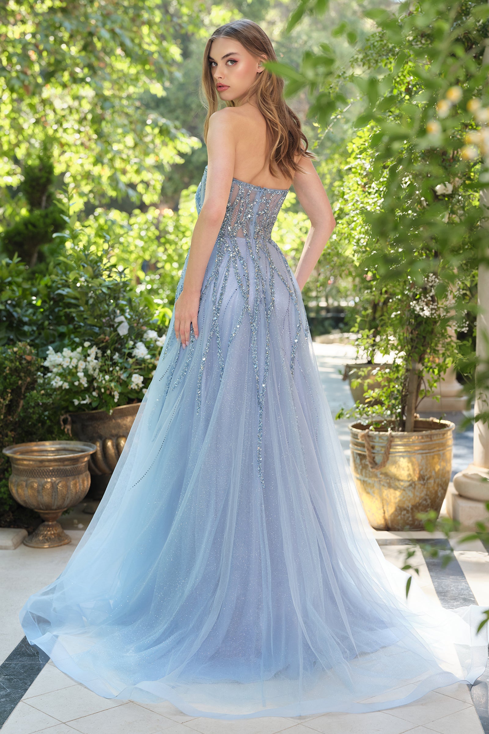 Beaded Strapless Gown by Andrea and Leo A1491