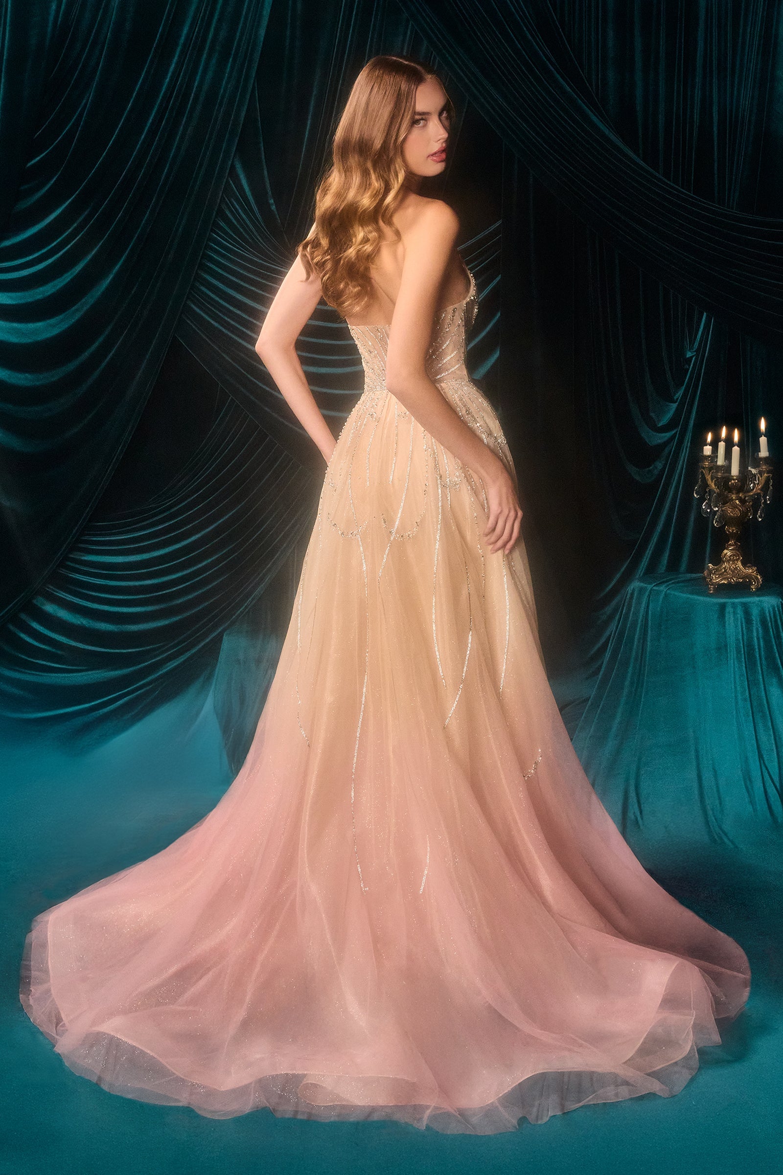 Strapless Overskirt Gown by Andrea and Leo A1508