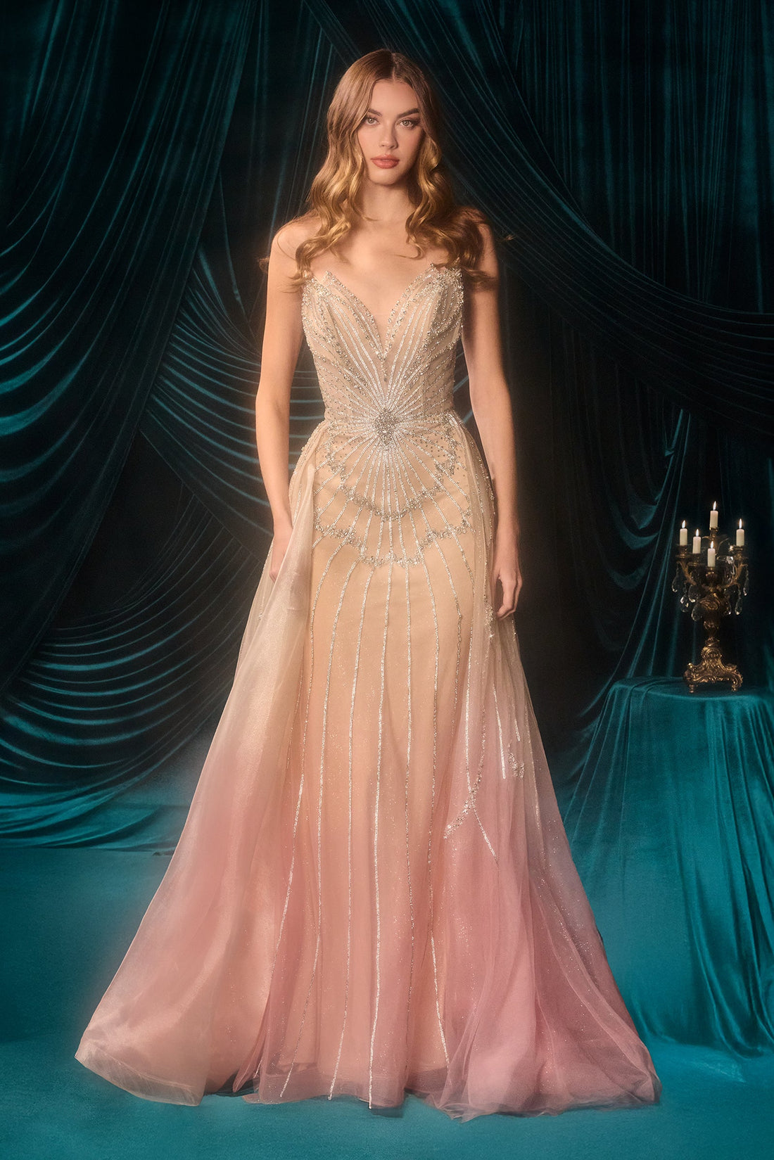 Strapless Overskirt Gown by Andrea and Leo A1508