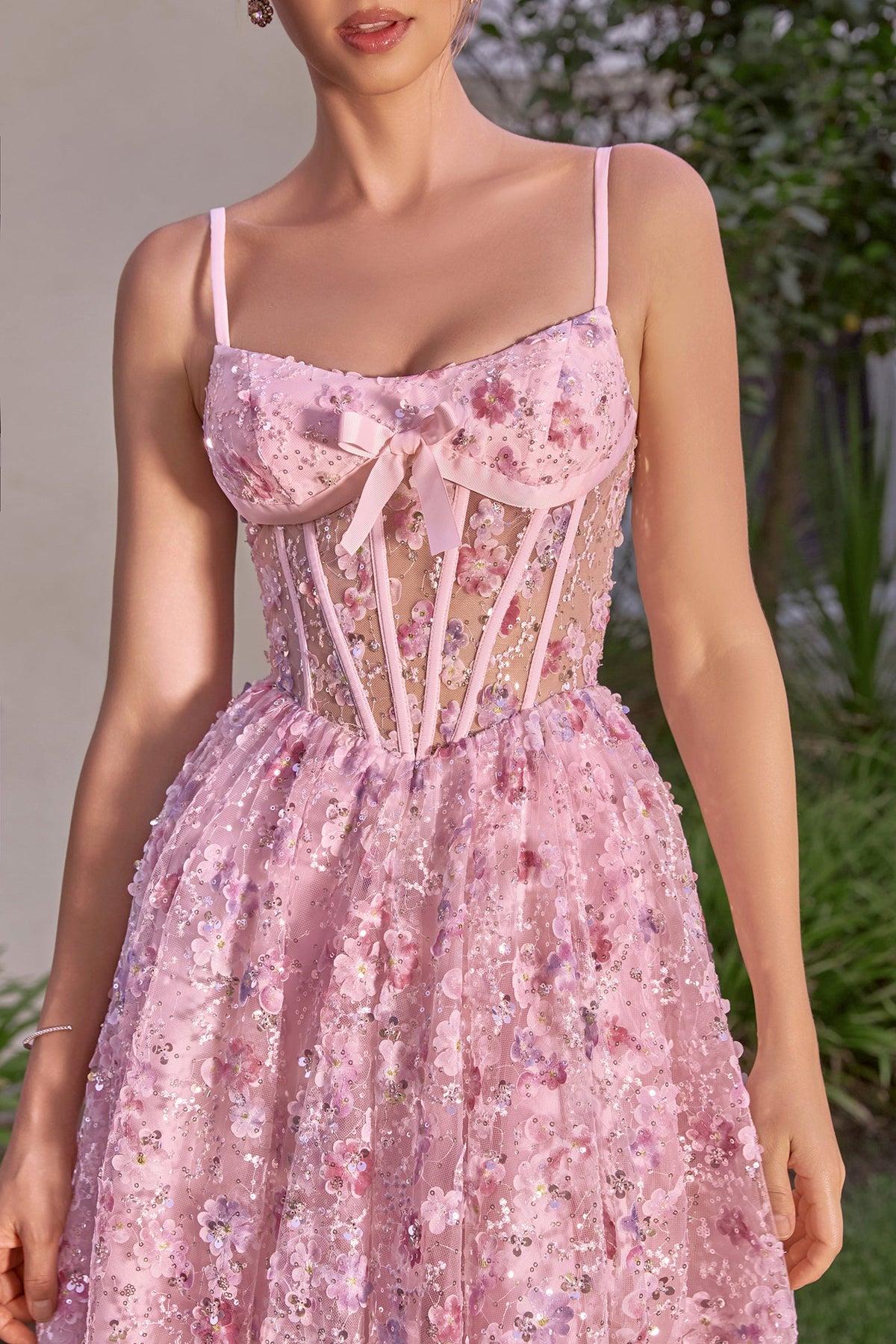 Sleeveless Tea Length Evening Dress | Andrea & Leo A1523