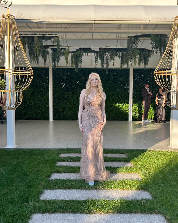 Sequin Fitted Strapless Gown by Ladivine CC416 Cinderella Divine