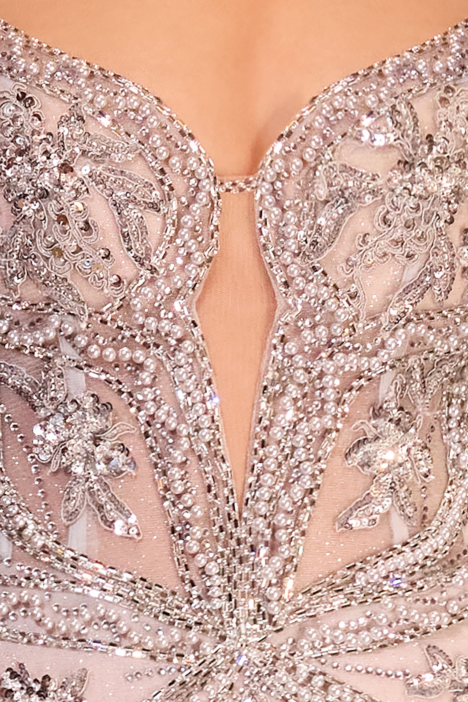 Beaded Fitted Sleeveless Gown by Ladivine CC0240 Cinderella Divine