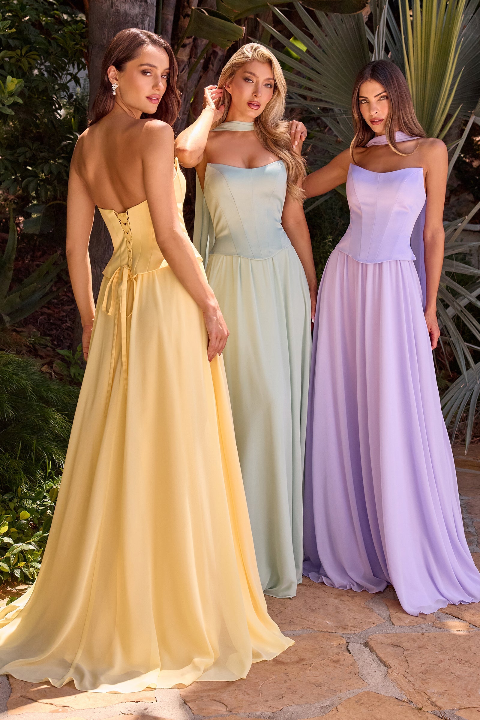 Chiffon Strapless A-line Gown by Ladivine CD386 Cinderella Divine