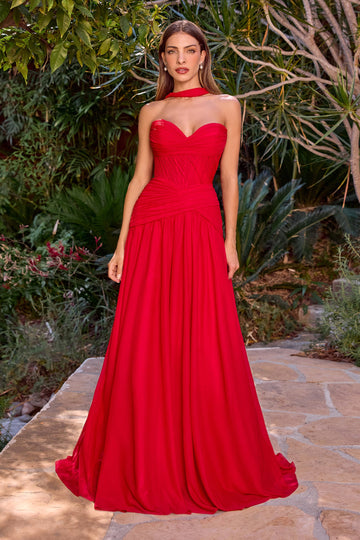 en mousseline Strapless A-Line Gown | Ladivine