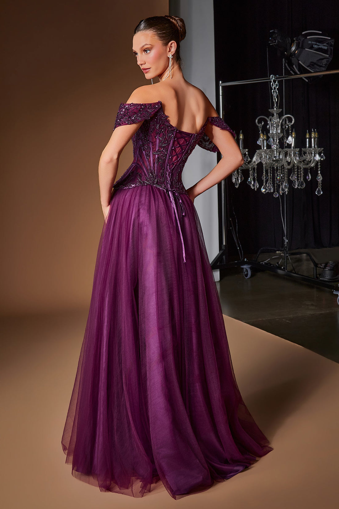 Applique Off-the-Shoulder A-Line Formal Gown | Ladivine CD657