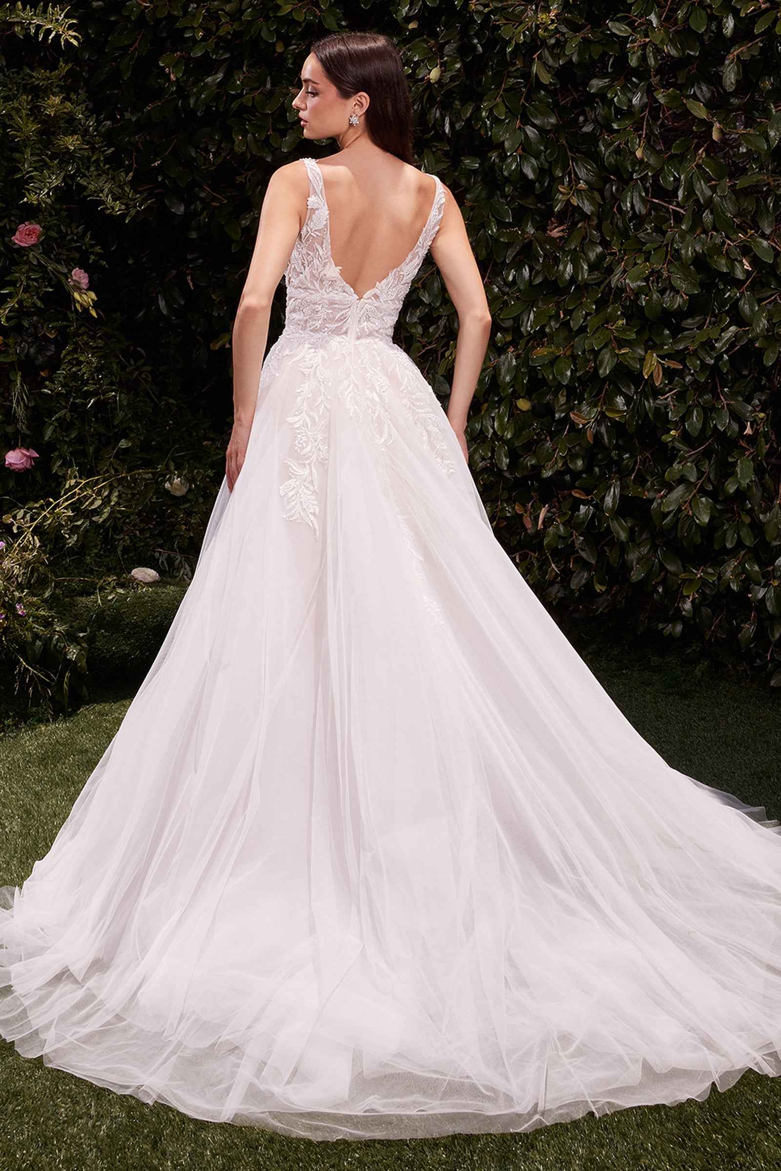 Applique Sleeveless Bridal Ball Gown by Ladivine CDS511W