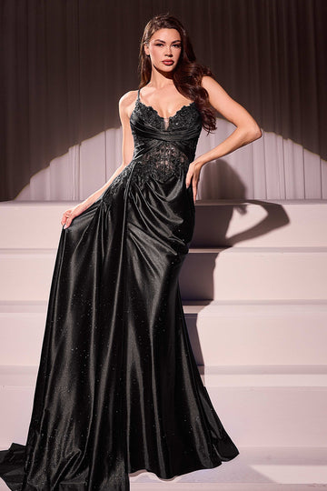 Applique i sateng Sleeveless Slit Gown | Ladivine