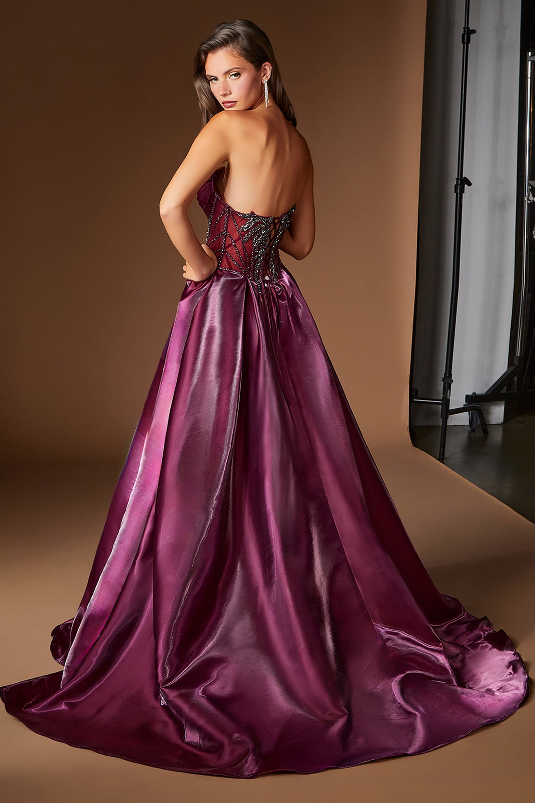 Organza Strapless Overskirt Formal Gown | Ladivine CDS568