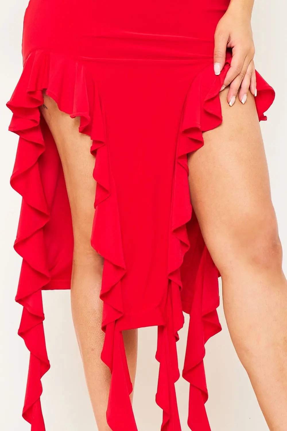 Ruffle Bottom Maxi Dress - Asymmetric Hem Flowy Summer Gown BOUTINIE