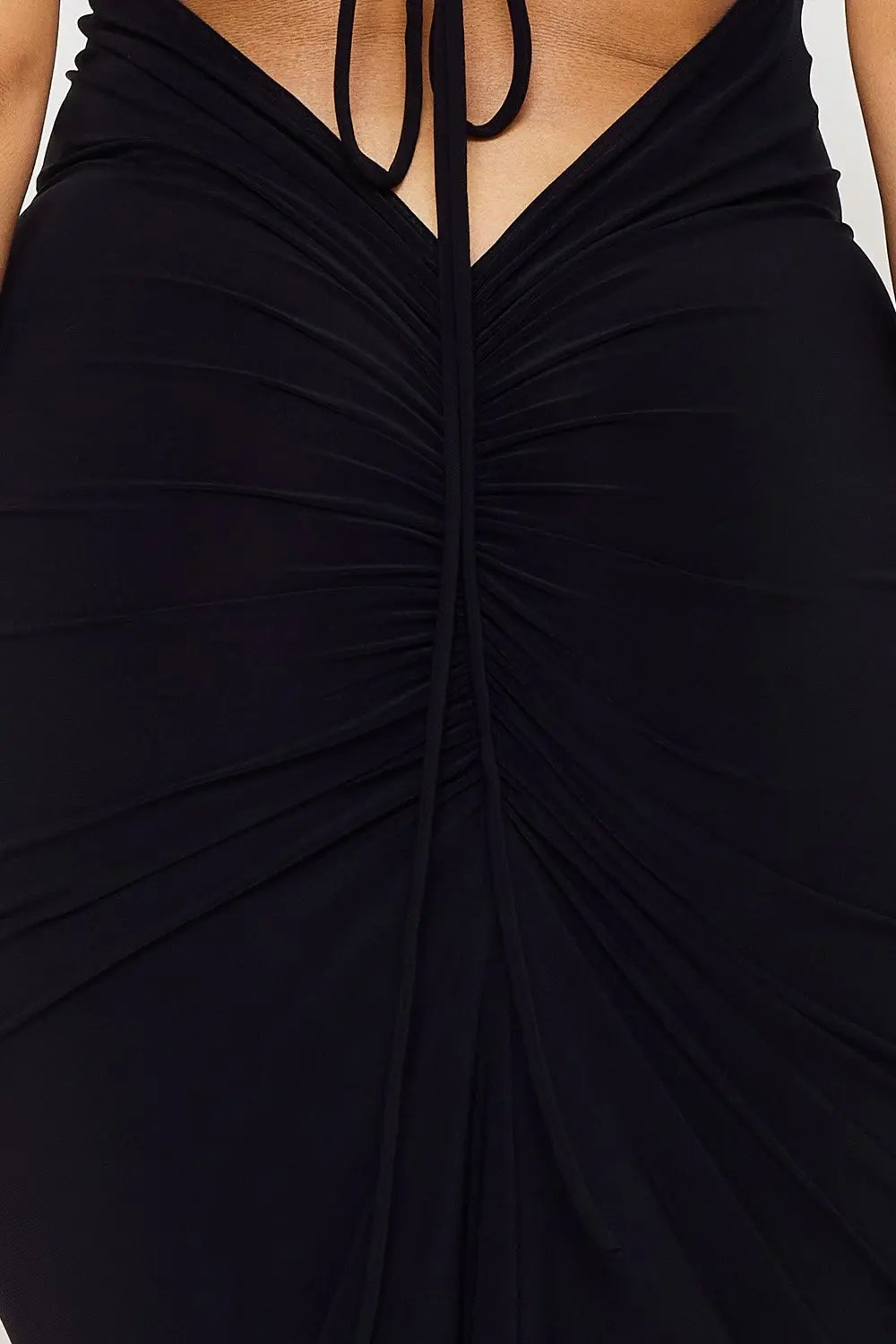 Halter Maxi Dress With Pleated Skirt & Moderate Stretch BOUTINIE