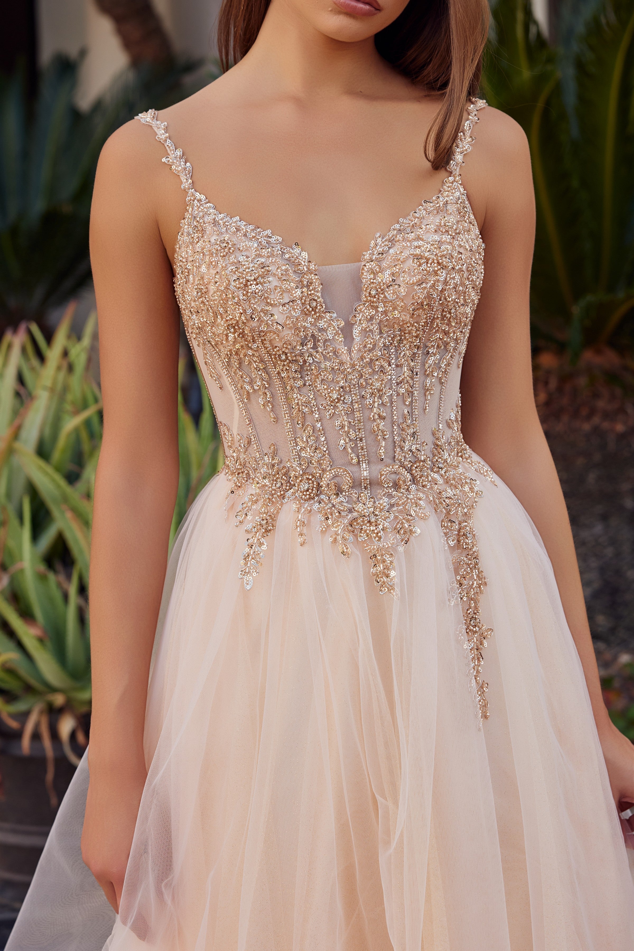 Beaded Sleeveless Ball Gown by Nox Anabel F1726