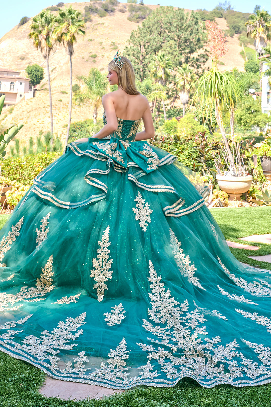 Strapless Cape Ball Formal Gown | Elizabeth K GL3671