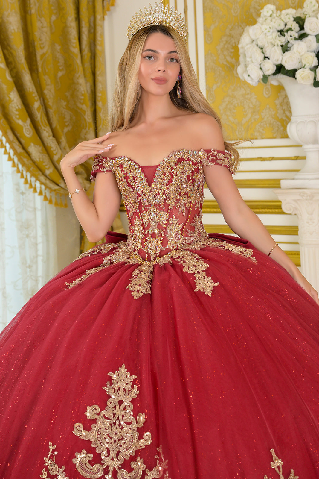 Elegant Off-the-Shoulder Ball Formal Gown | Elizabeth K GL3673