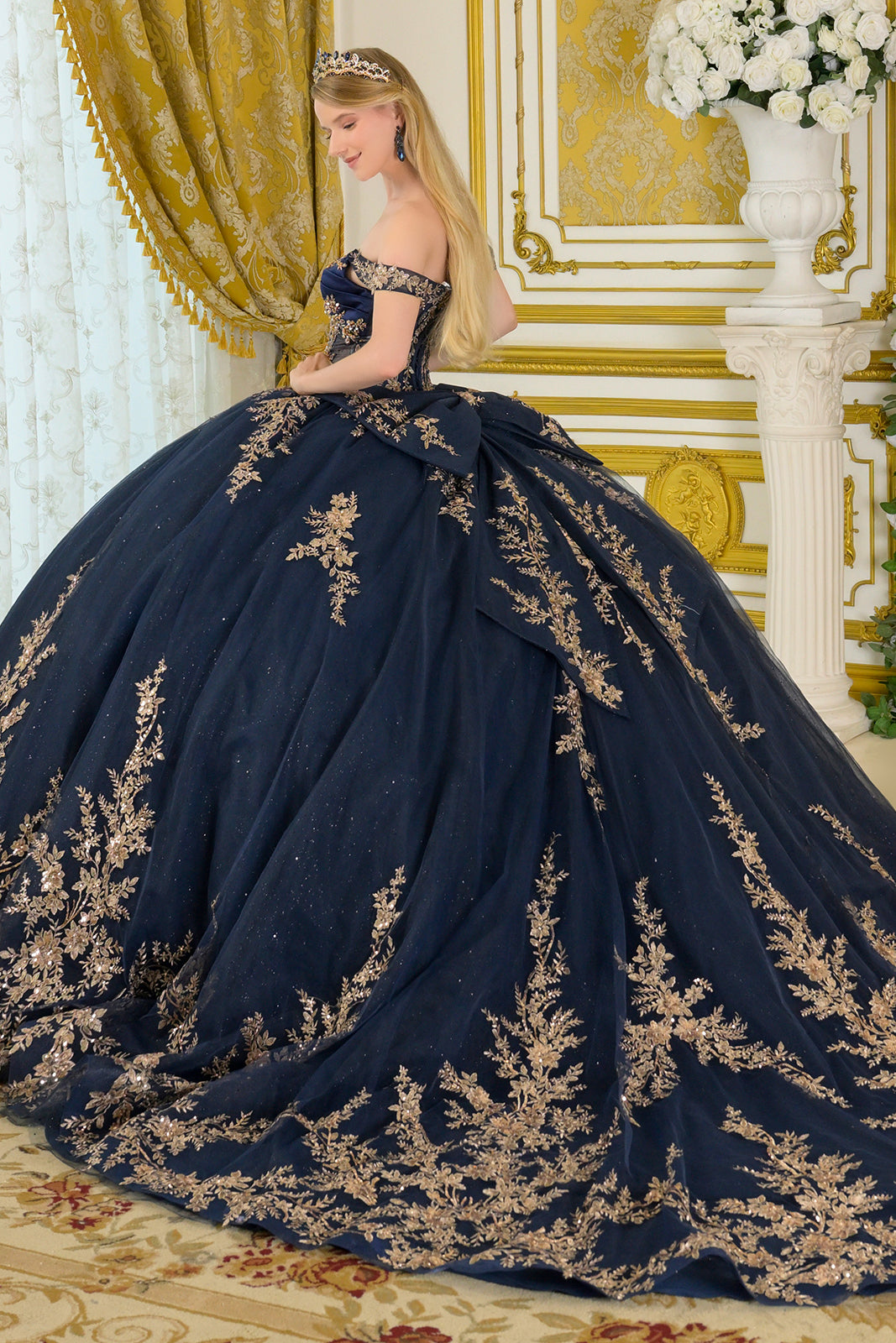 Elegant Off-the-Shoulder Ball Formal Gown | Elizabeth K GL3674
