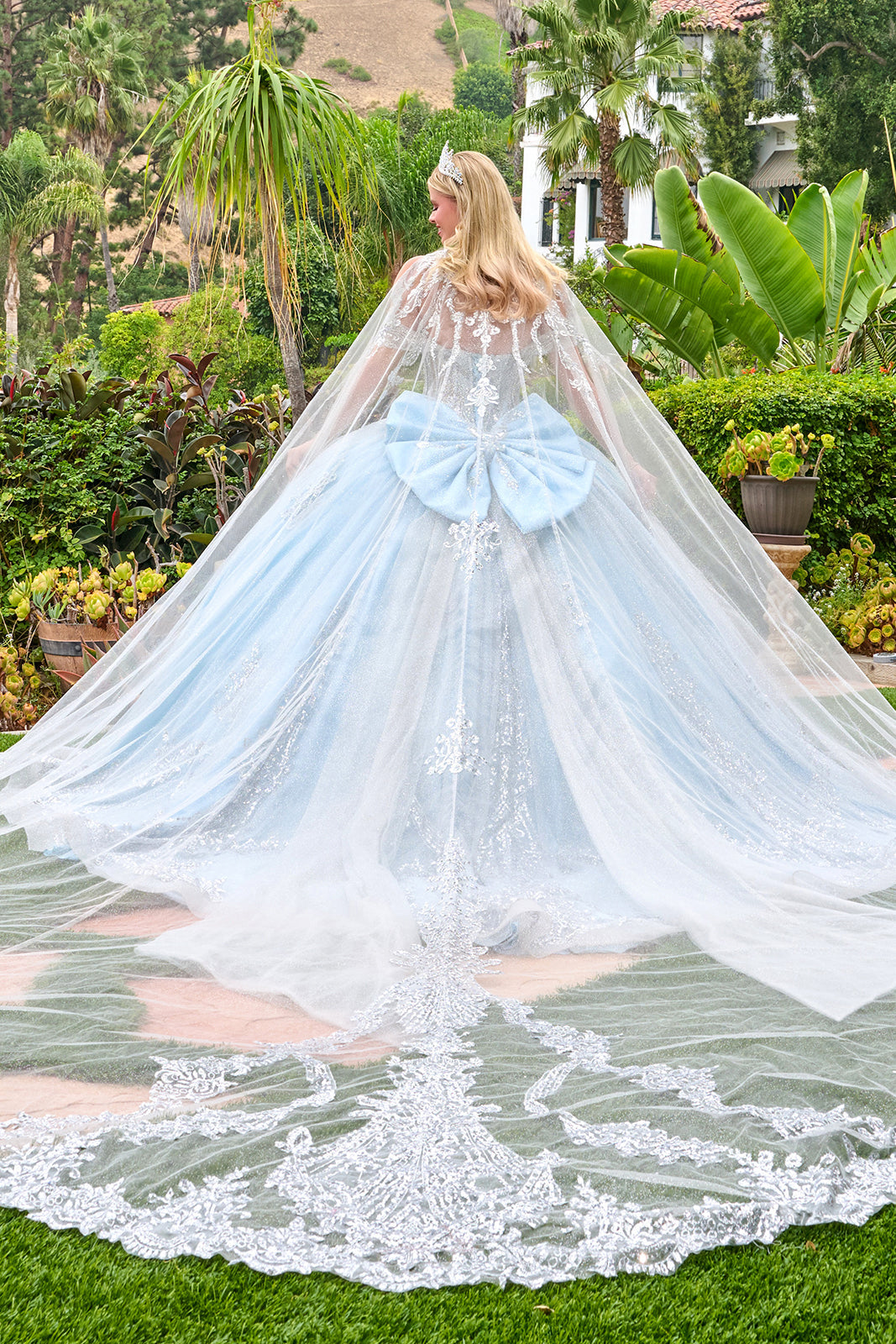 Off-the-Shoulder Cape Ball Formal Gown | Elizabeth K GL3707