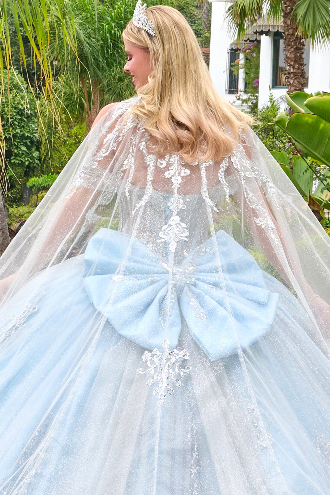 Off-the-Shoulder Cape Ball Formal Gown | Elizabeth K GL3707