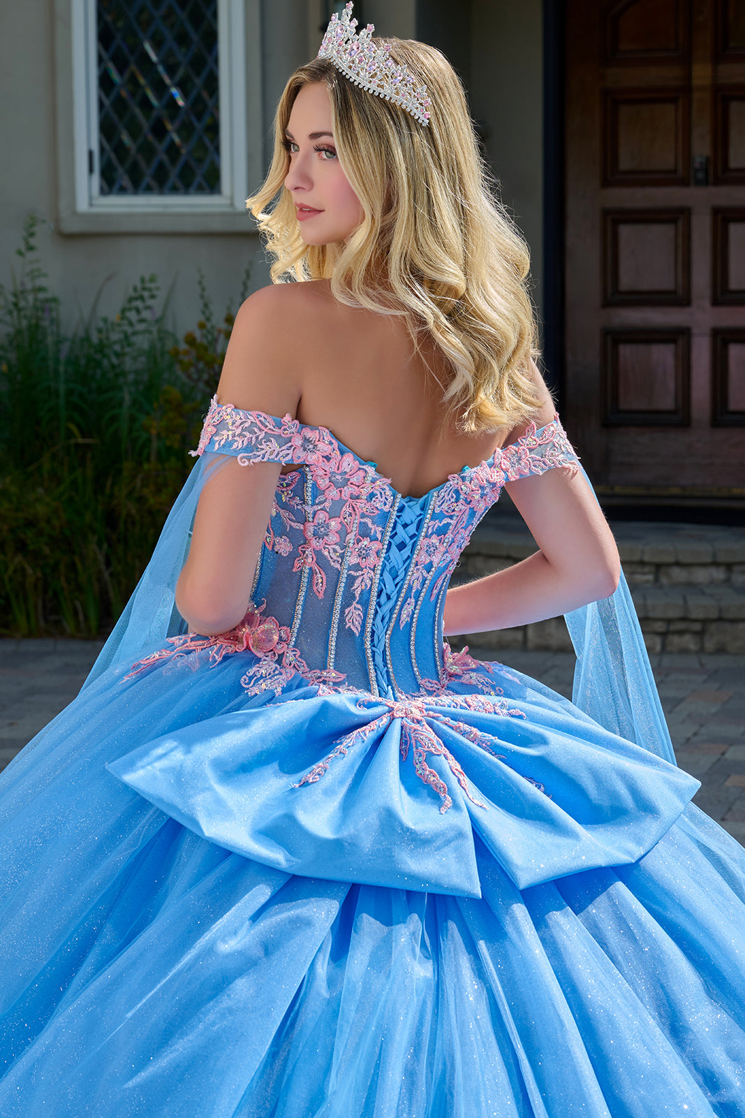 3D Butterfly Cape Sleeve Ball Gown | Elizabeth K GL3708
