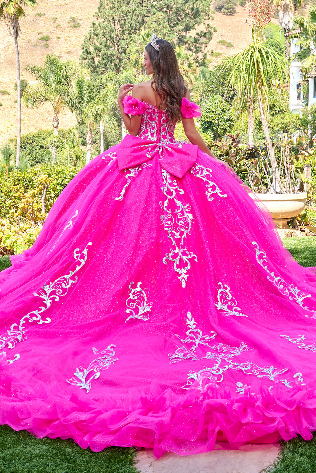 Off-the-Shoulder Ruffled Ball Formal Gown | Elizabeth K GL3709