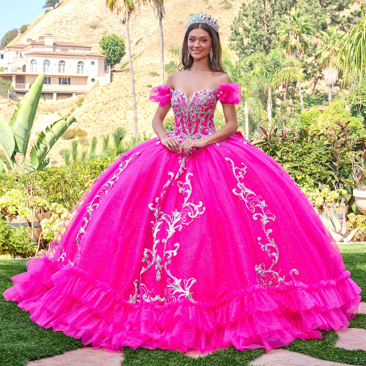 Off-the-Shoulder Ruffled Ball Formal Gown | Elizabeth K GL3709