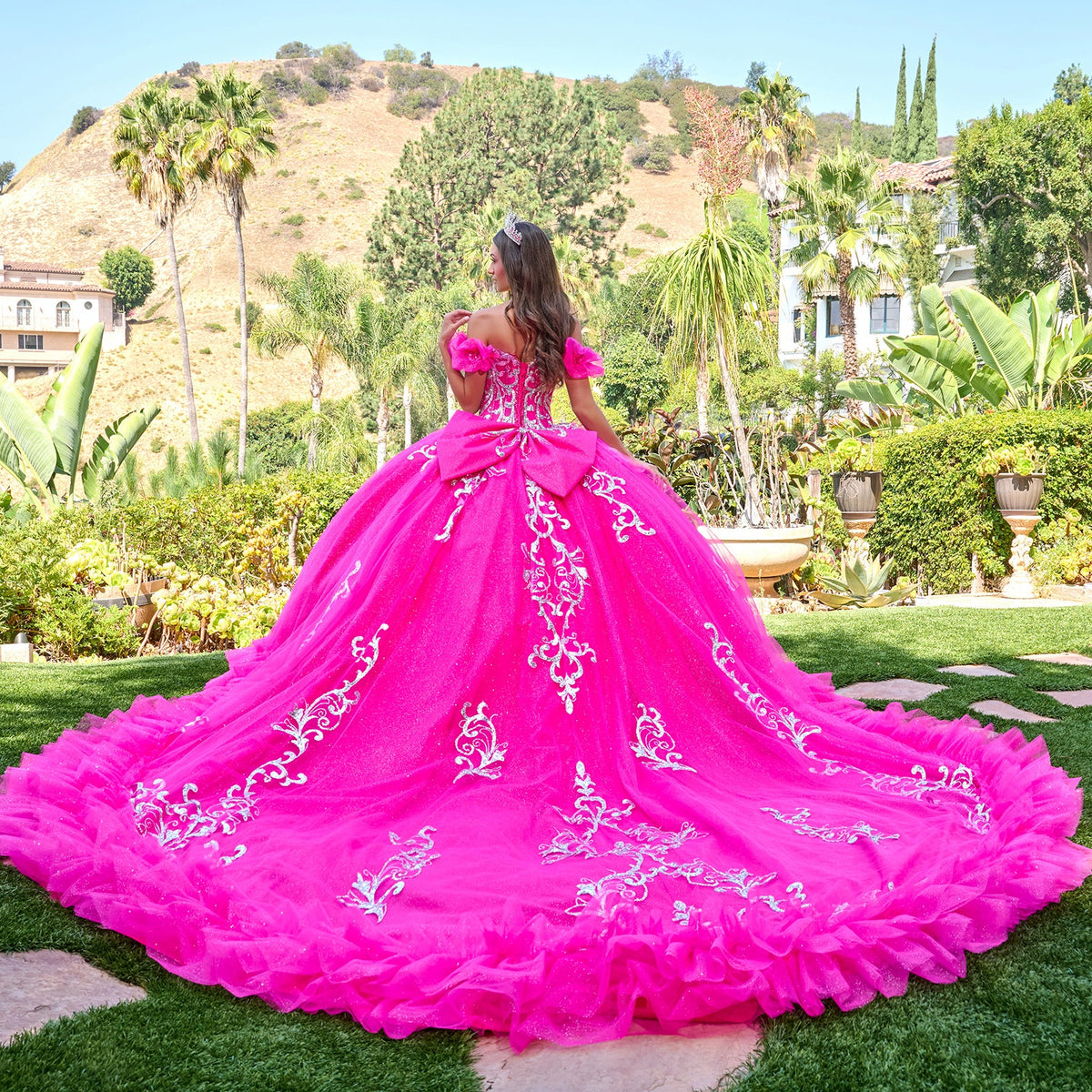Off-the-Shoulder Ruffled Ball Formal Gown | Elizabeth K GL3709