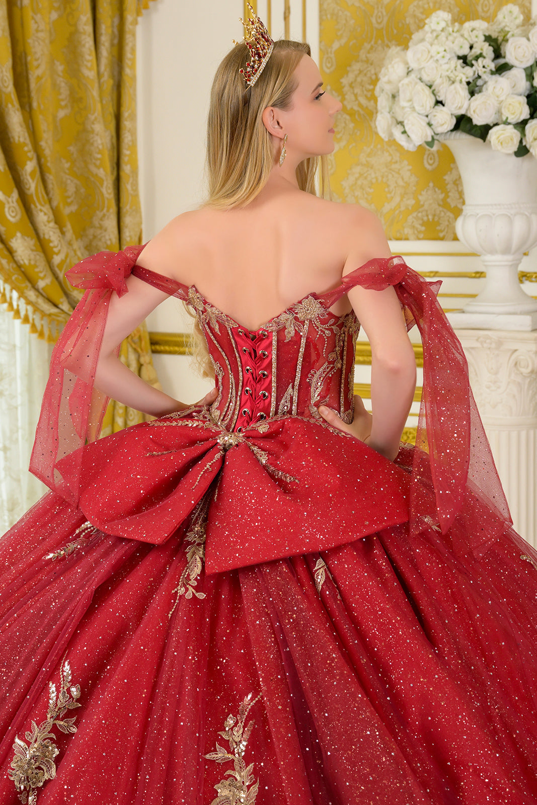 Off-the-Shoulder Bow Ball Formal Gown | Elizabeth K GL3710