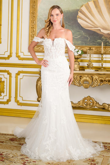 Fitted Off Shoulder Bridal Gown by GLS Gloria GL3713