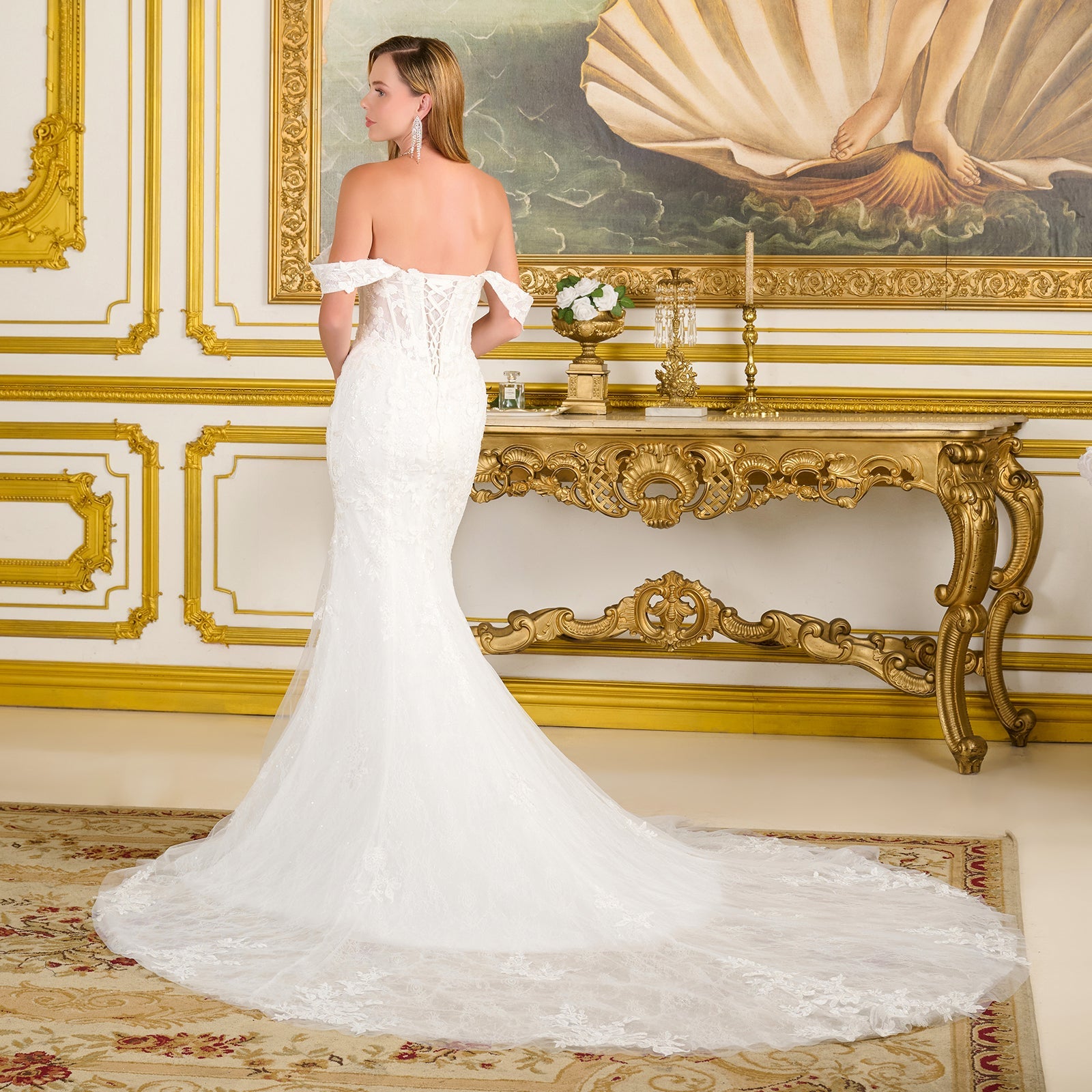 Fitted Off Shoulder Bridal Gown by GLS Gloria GL3713