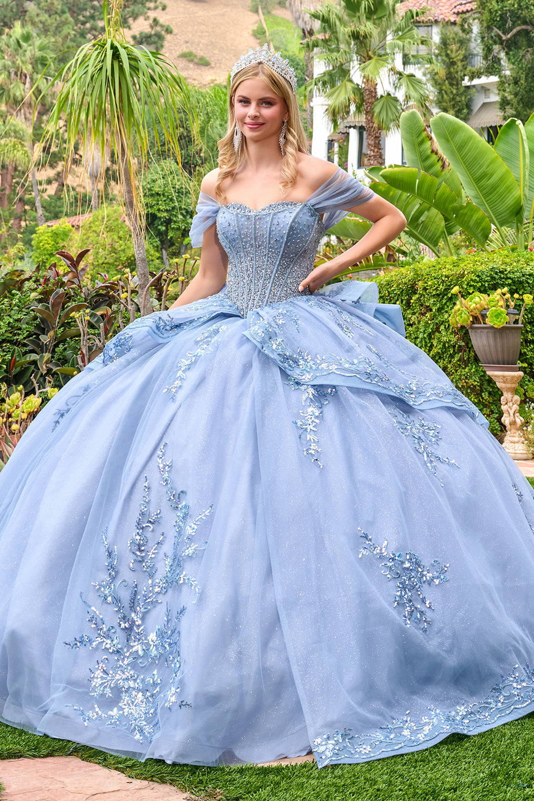 Beaded Off-the-Shoulder Ball Formal Gown | Elizabeth K GL3727