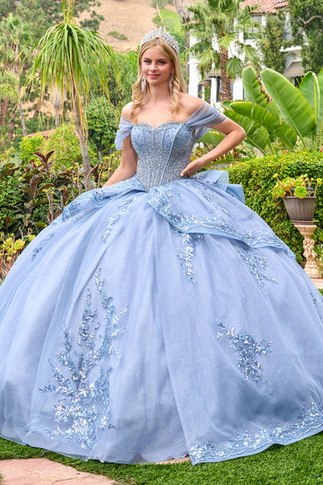 Beaded Off-the-Shoulder Ball Formal Gown | Elizabeth K GL3727