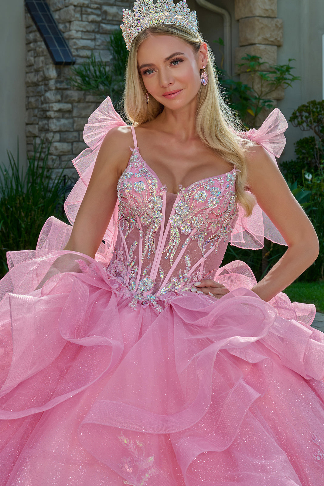 Sleeveless Ruffled Ball Formal Gown | Elizabeth K GL3804