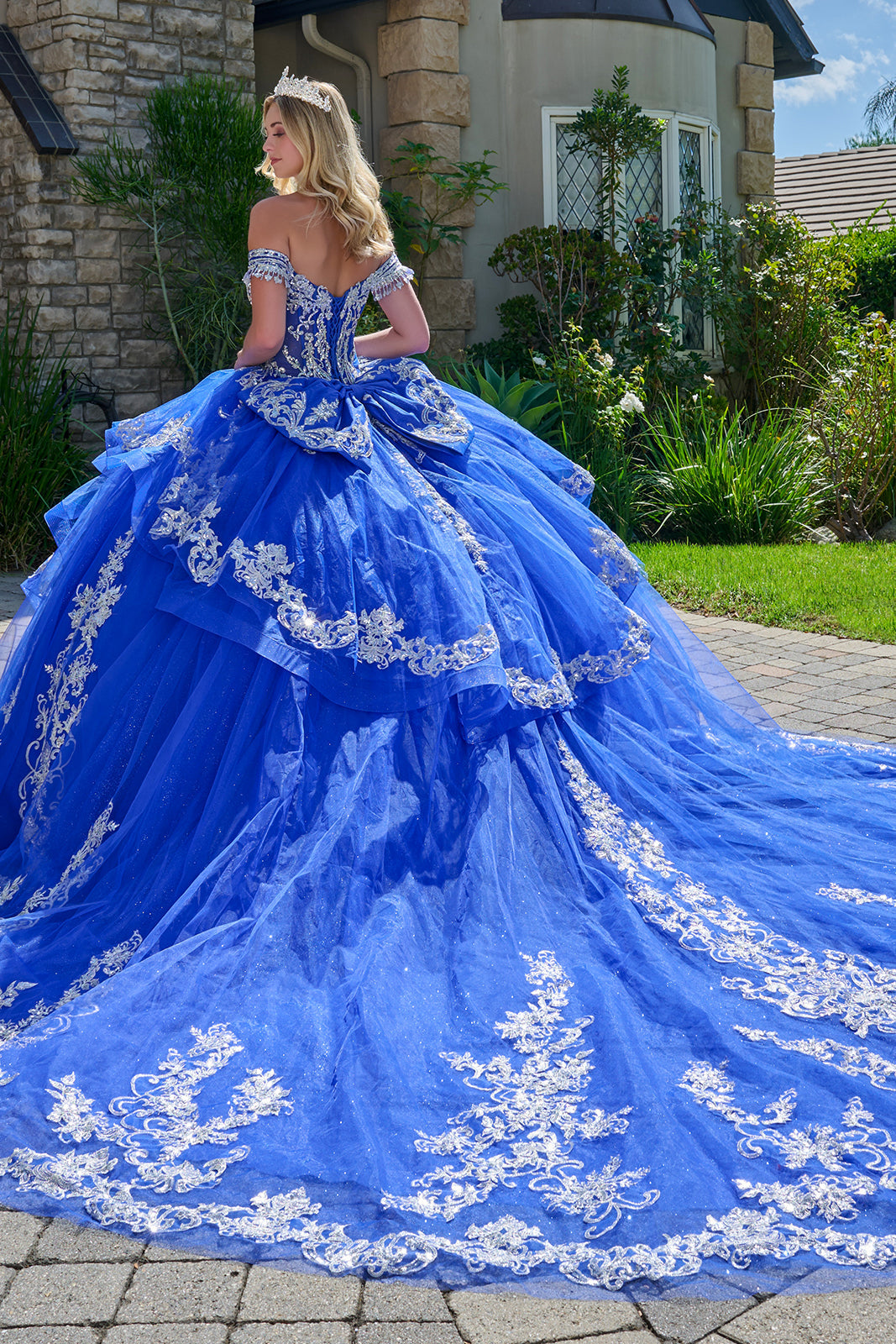 Off-the-Shoulder Ruffled Ball Formal Gown | Elizabeth K GL3635
