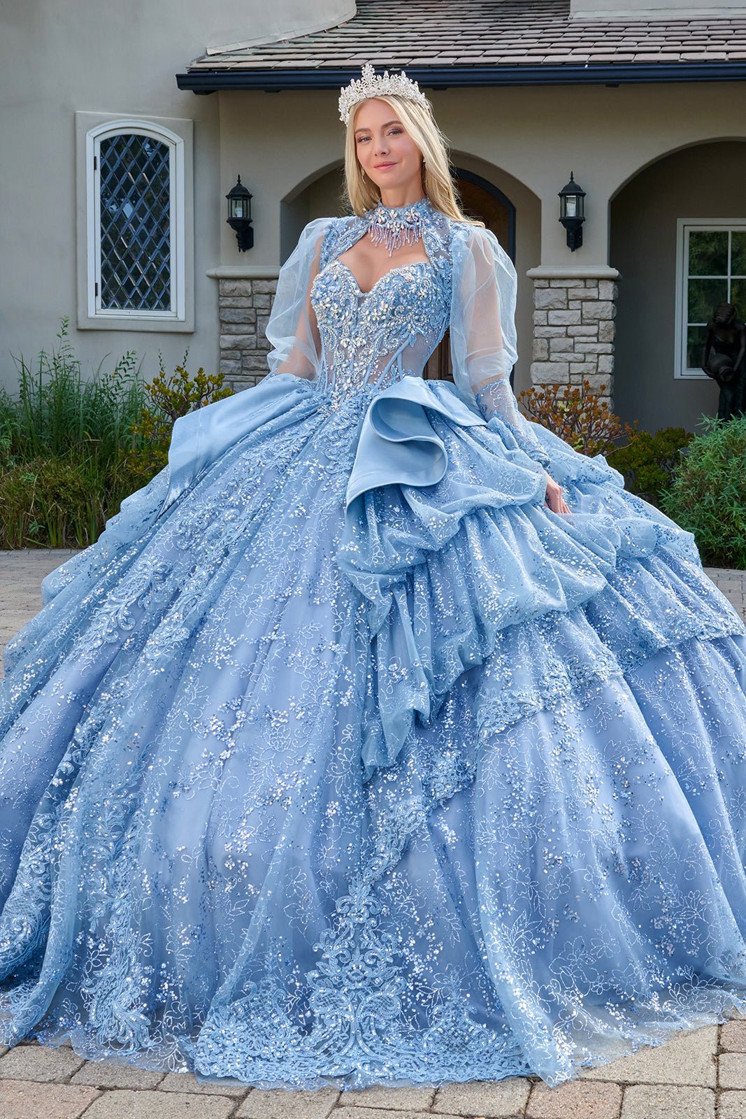 Strapless Bolero Ball Formal Gown | Elizabeth K GL3806